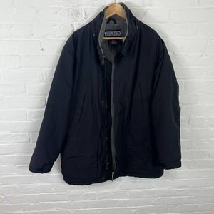 Lands' End Men's Full Zip Windbreaker Coat Jacket Long Sleeve Black Size L